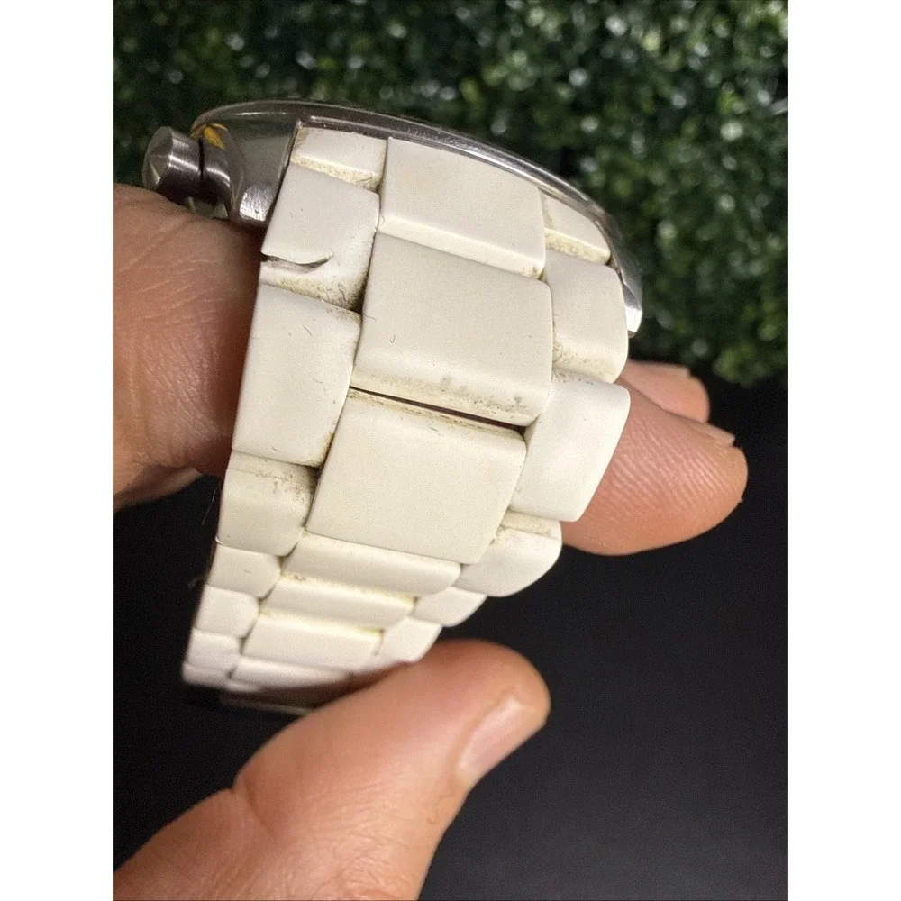 Emporio Armani Mens Watch White Dial Silicone Strap Steel  AR5859